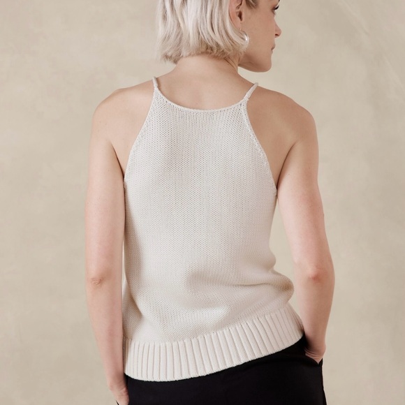 Banana Republic White Ribbed Sleeveless Tank Top - Picture 2 of 8